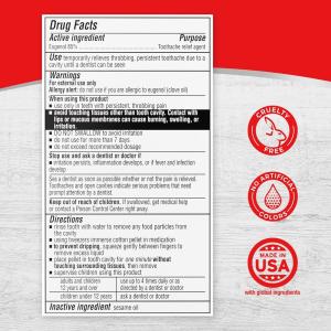 Red Cross Toothache Medication Kit ~ Instant Pain Relief ~ Eugenol Oil