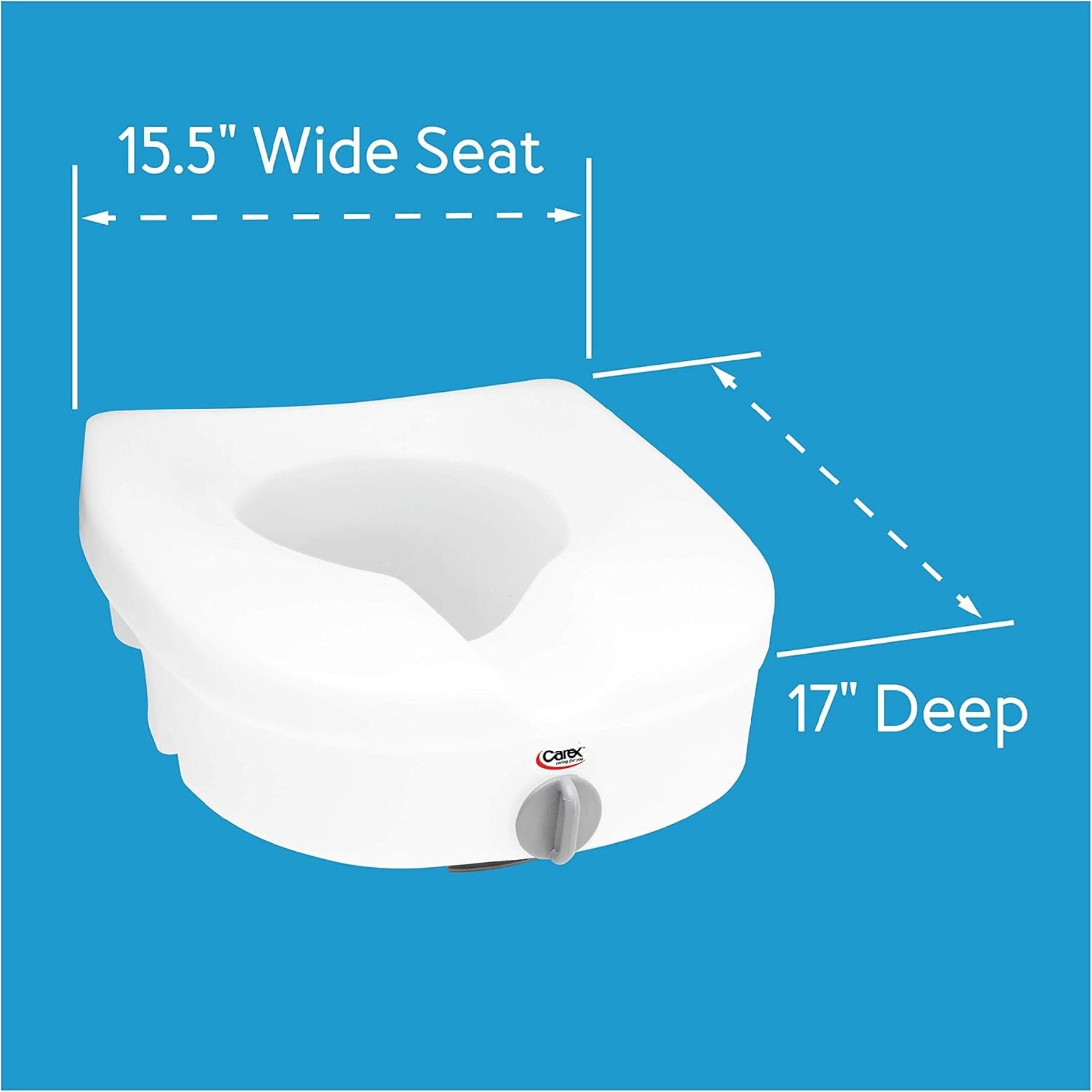 Carex E-Z Lock Raised Toilet Seat Without Handles