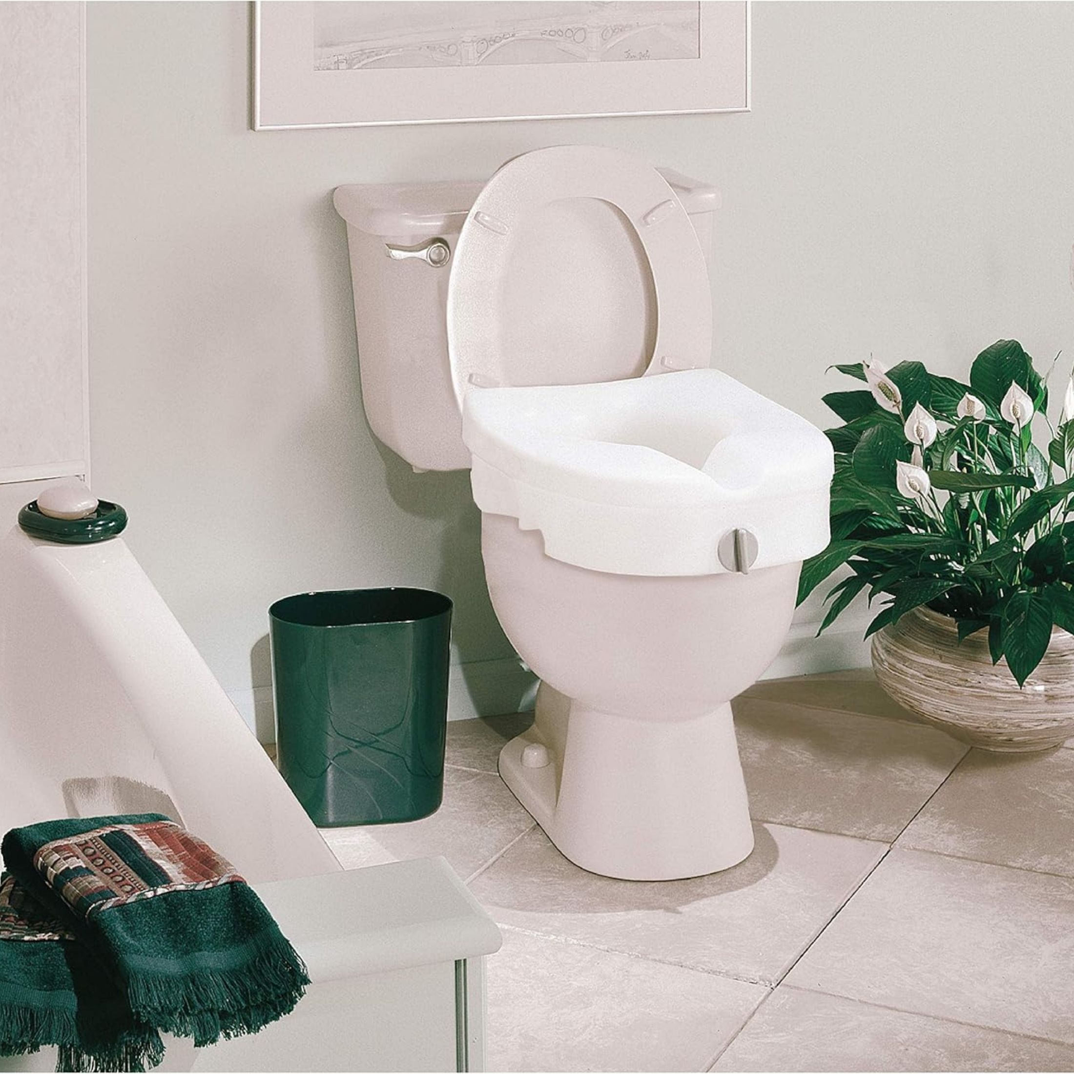 Carex E-Z Lock Raised Toilet Seat Without Handles