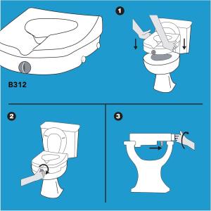 Carex E-Z Lock Raised Toilet Seat Without Handles