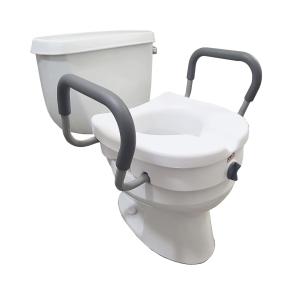 Carex E-Z Lock Raised Toilet Seat With Non-Adjustable Handles
