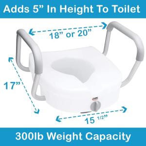 Carex E-Z Lock Raised Toilet Seat With Non-Adjustable Handles