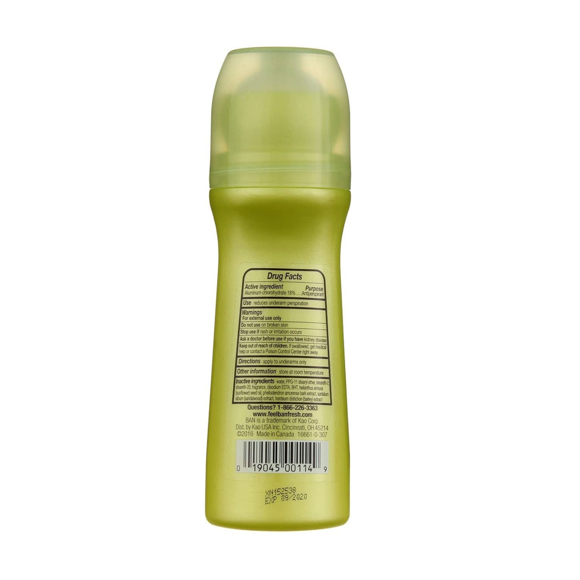 Ban Invisible Roll On Regular Antiperspirant Deodorant 3.5 Fl Oz