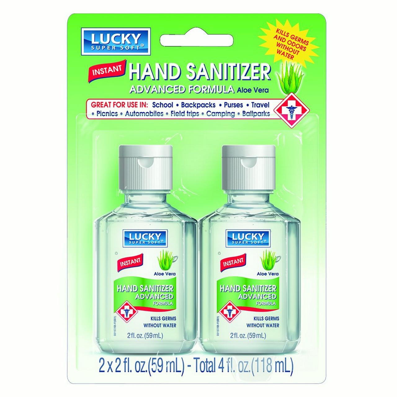 Lucky Super Soft Hand Sanitizer Aloe 2ct