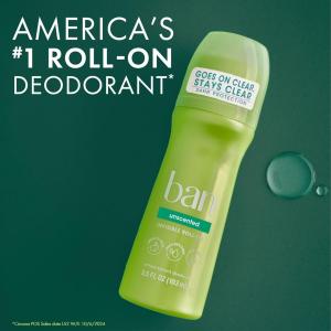 Ban Antiperspirant Deodorant, Invisible Roll On, Unscented 3.5 Fl Oz