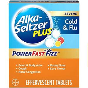 Alka-Seltzer Plus Severe Citrus Cold & Flu Effervescent Tablets 20 Ea Box
