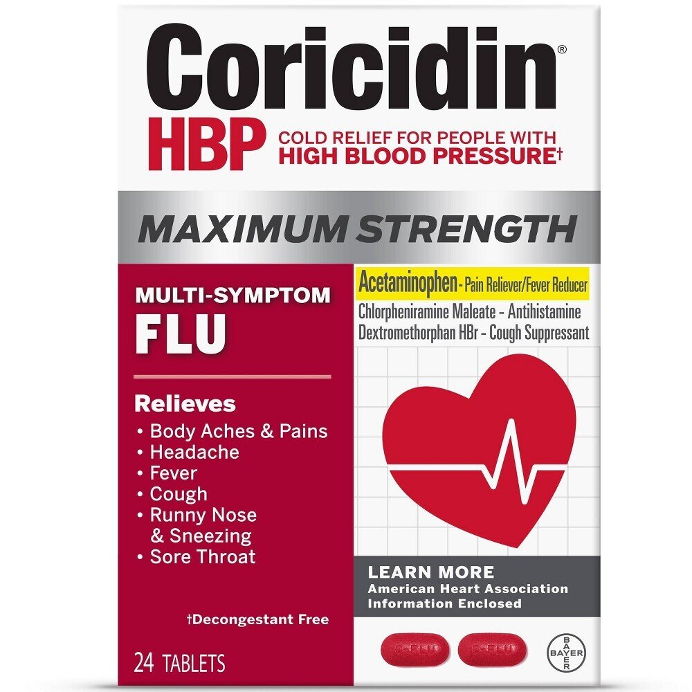 Coricidin Multi Symptom Flu, Maximum Strength, Tablets