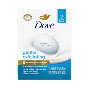 Dove Beauty Bar Soap, Gentle Exfoliating, 2 Bars, 3.75 Oz Each