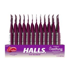 Halls Drops, Cool Berry Flavor, Throat Soothing
