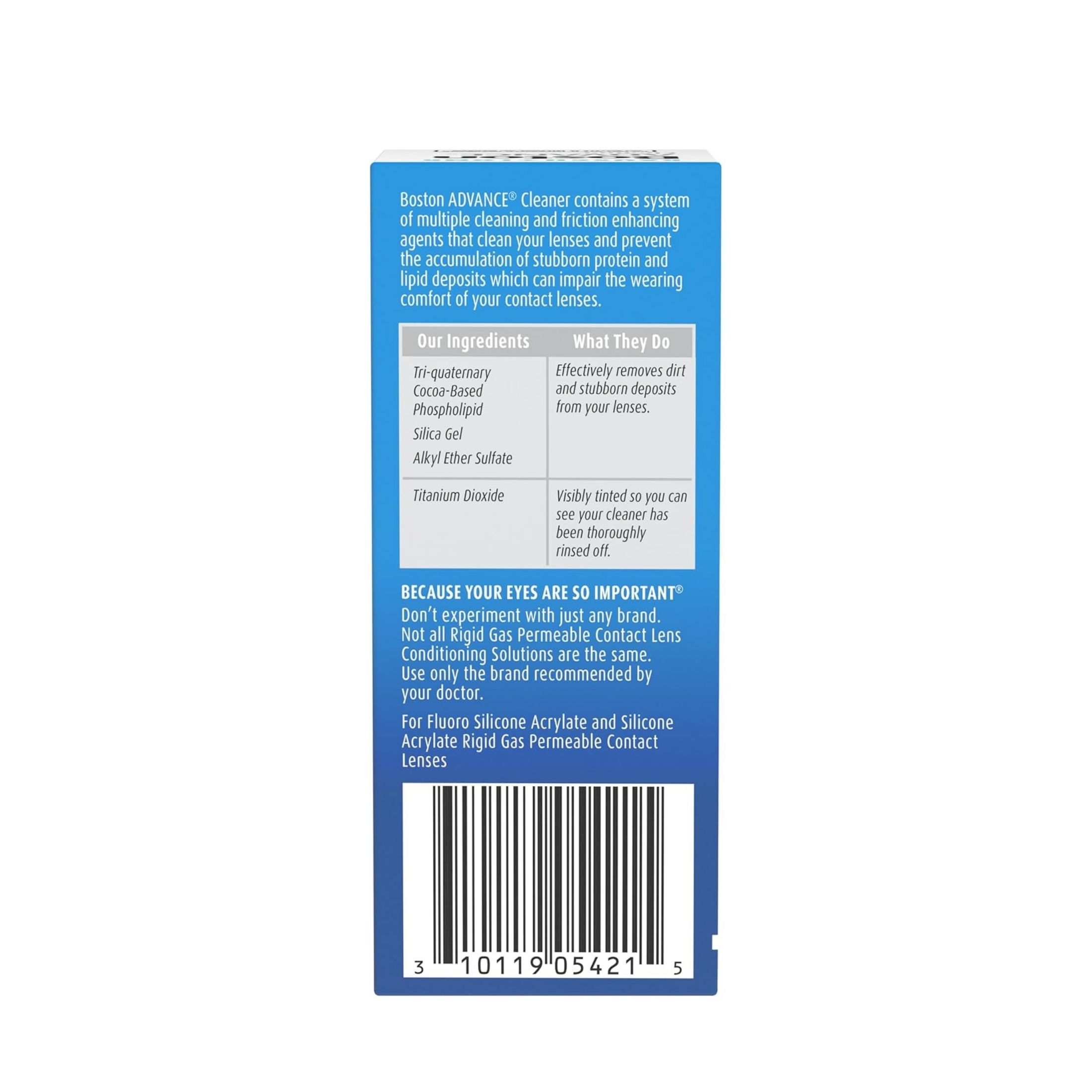 Bausch + Lomb Boston Advance Cleaner Contact Lens Solution For Rigid Gas Permeable Lenses From 1 Fl. Oz