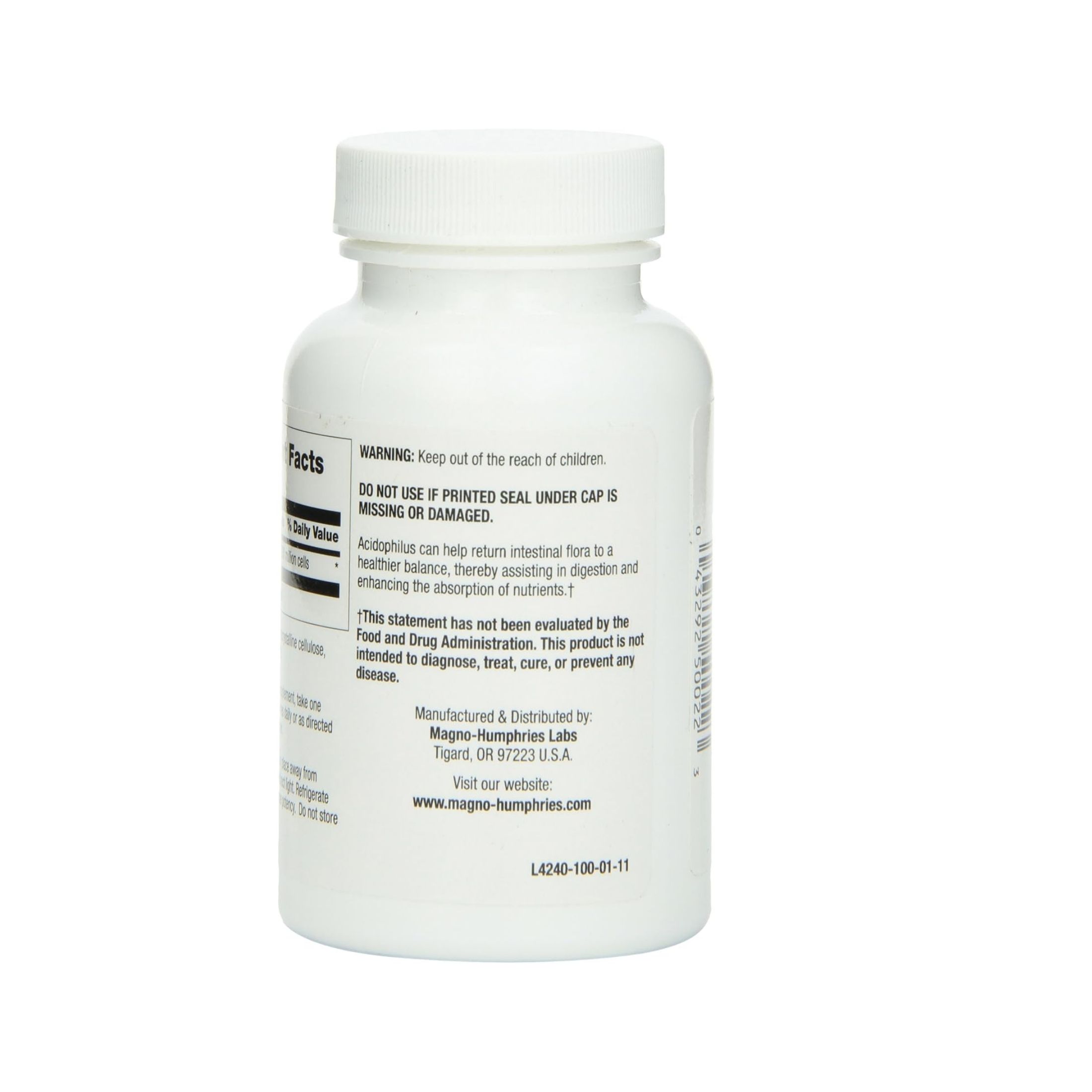Optimum Acidophilus Lactobacilli Capsules