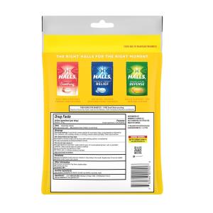 Halls Honey Lemon Flavor Menthol Cough & Throat Relief Drops Economy Pack