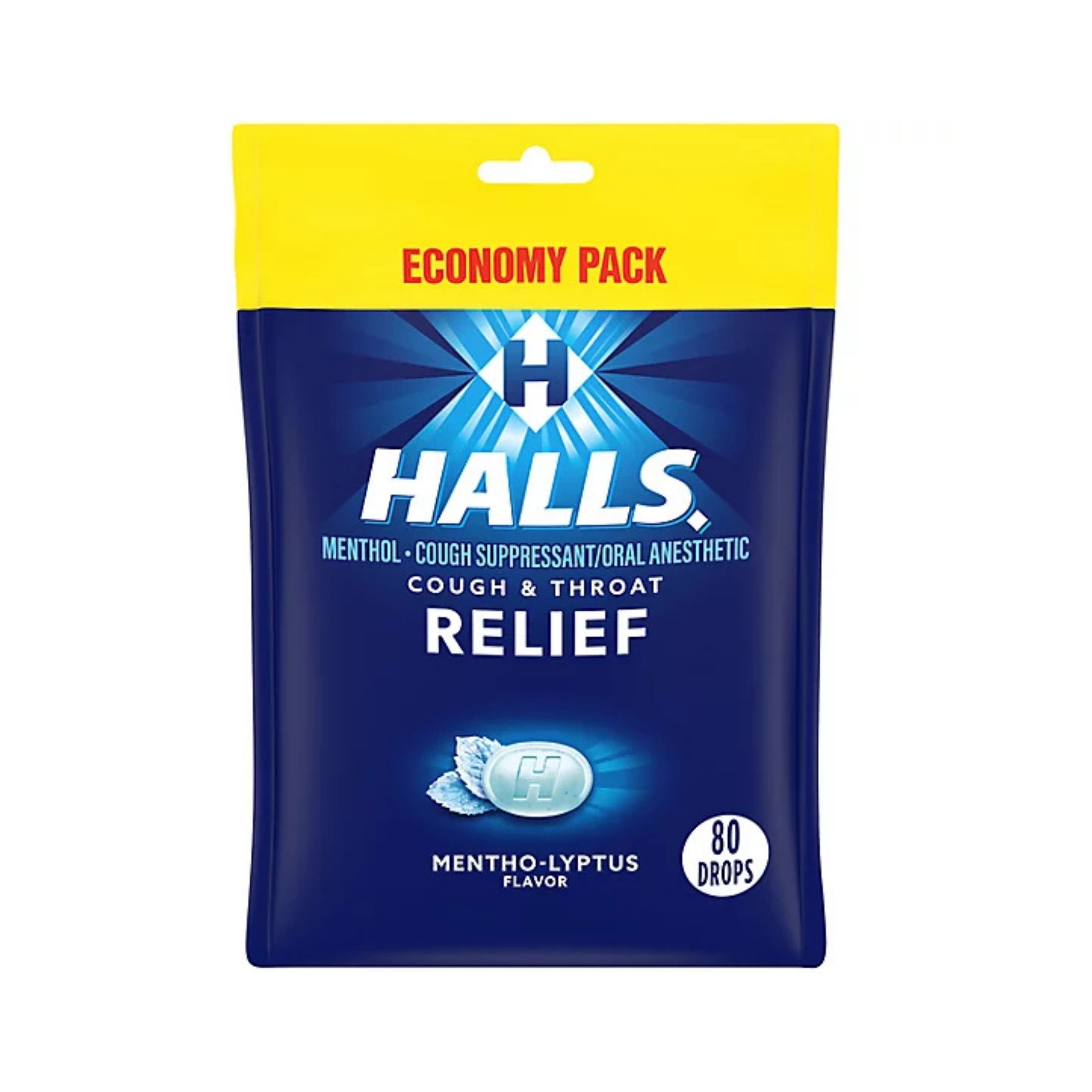 Halls Mentho-Lyptus Flavor Cough & Throat Relief Drops Economy Pack