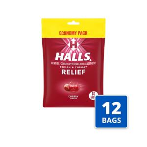 Halls Cough & Throat Relief, Cherry Flavor, Drops, Economy Pack