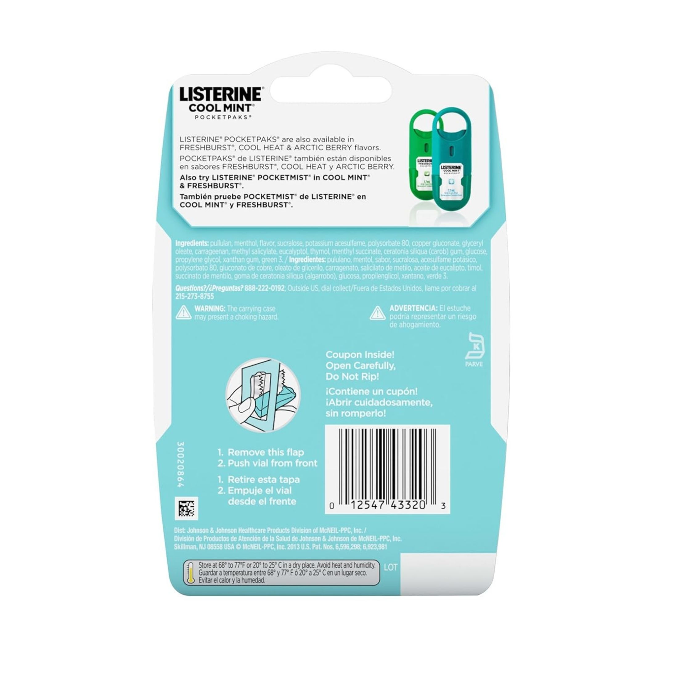 Listerine Cool Mint Pocketpaks Breath Strips 24 Strip Pack