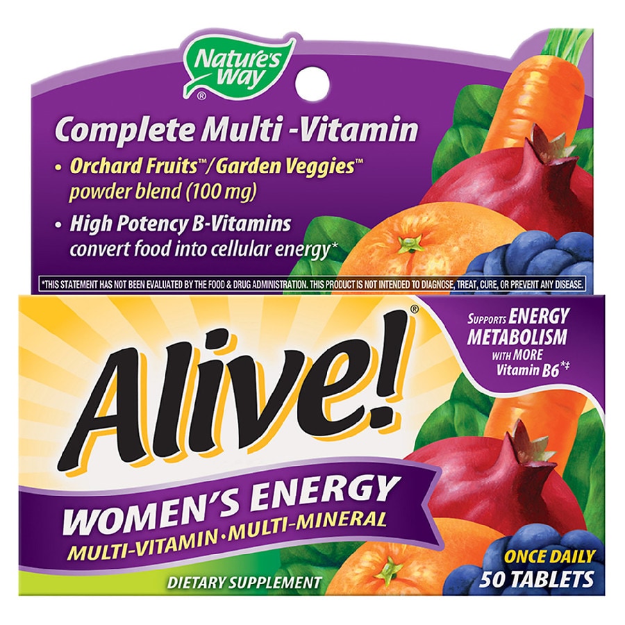 Nature's Way Alive! Women’s Energy Complete Multivitamin, High Potency B-Vitamins, 50 Tablets