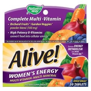 Nature's Way Alive! Women’s Energy Complete Multivitamin, High Potency B-Vitamins, 50 Tablets