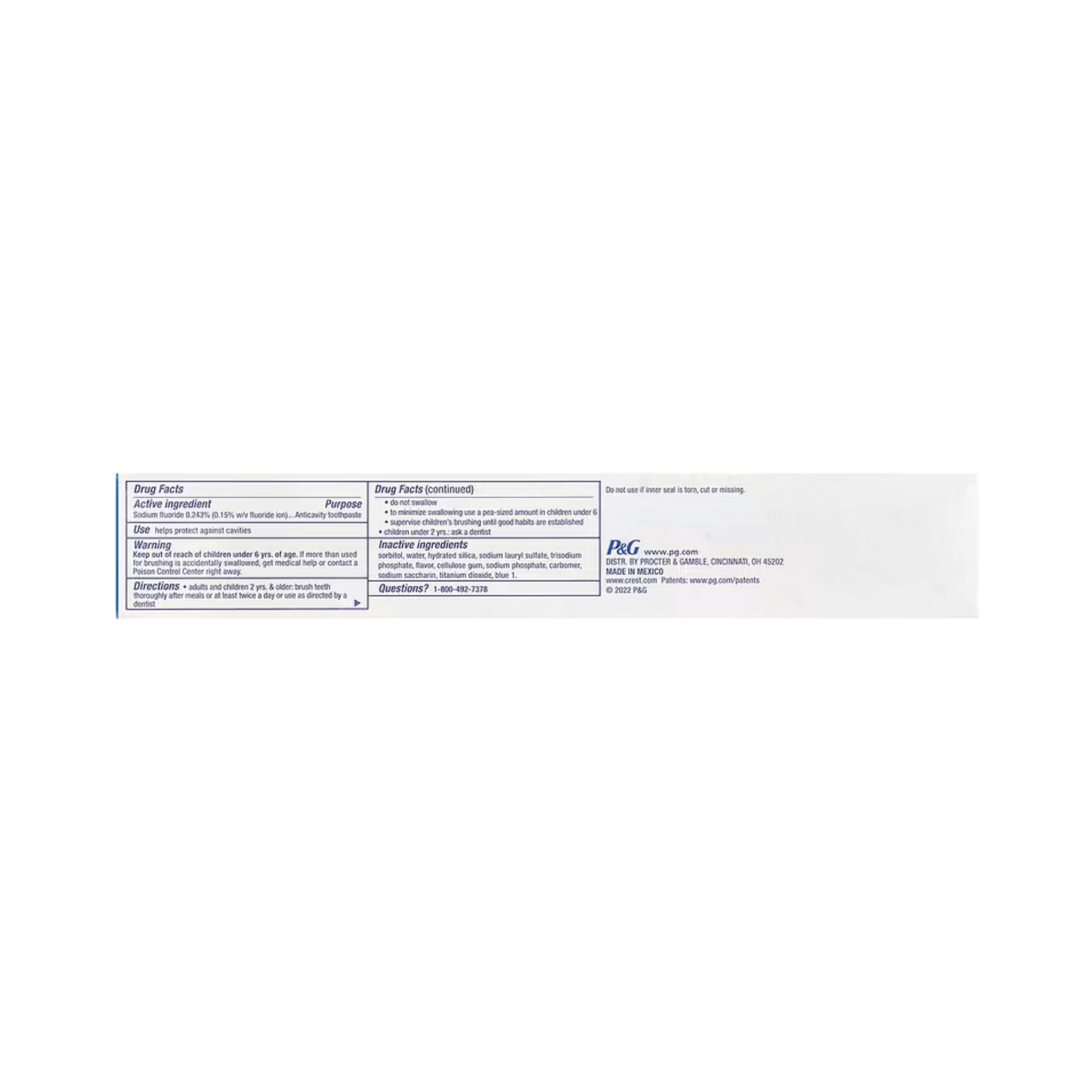 Crest Regular Paste Cavity Protection Fluoride Anticavity Toothpaste - 5.7 Ounce