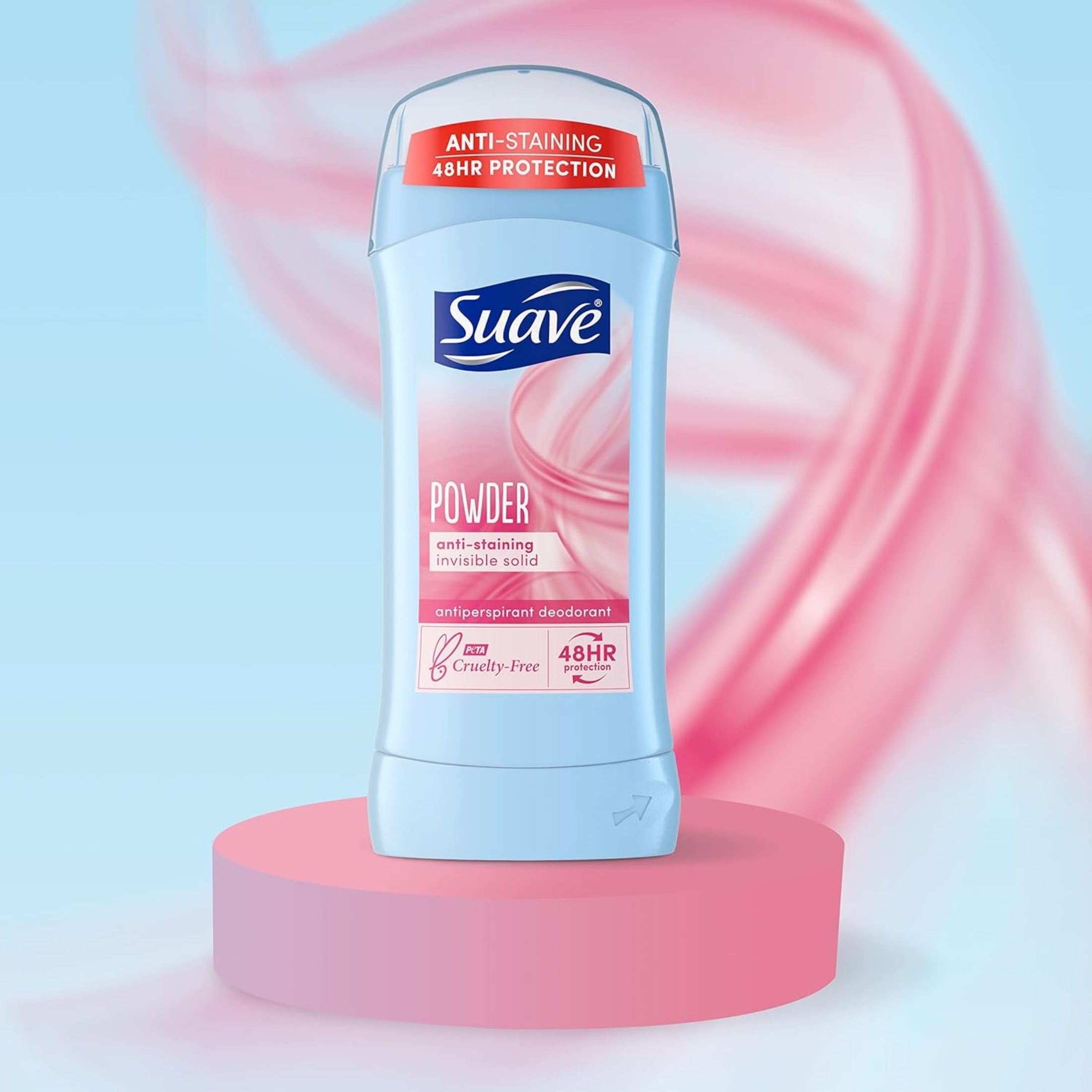 Suave 24 Hour Protection Antiperspirant Invisible Solid Deodorant - Powder, 2.6 Oz