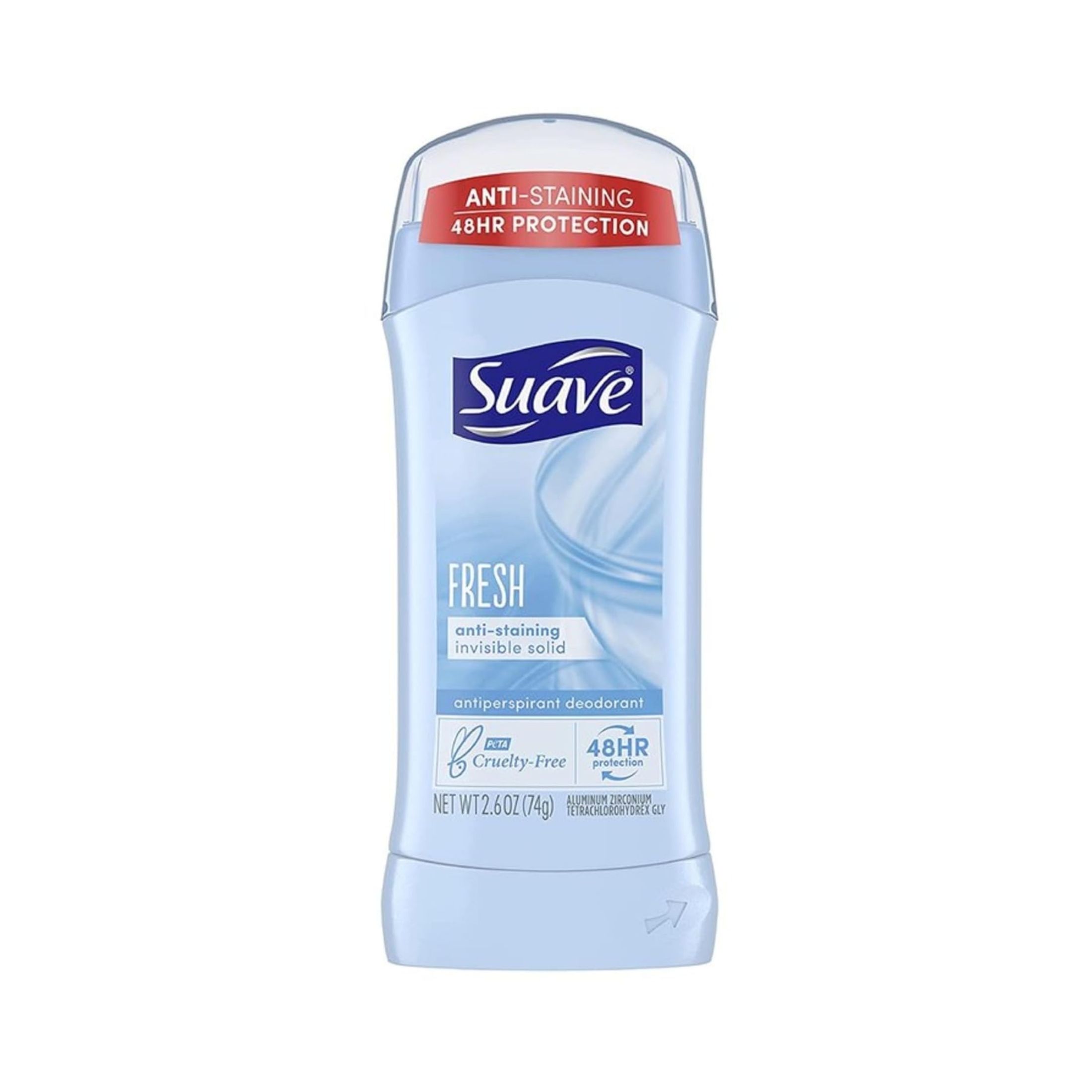 Suave Antiperspirant Deodorant, Anti Staining, Fresh, Invisible Solid 2.6 Oz