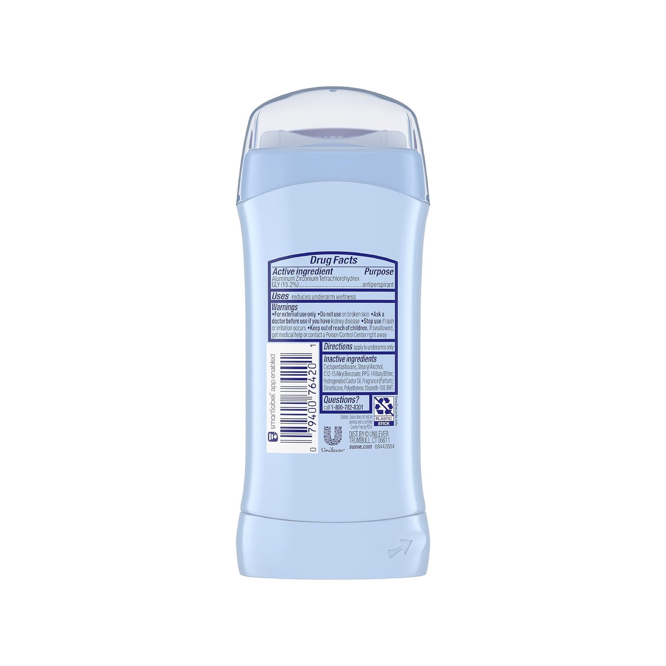 Suave Antiperspirant Deodorant, Anti Staining, Fresh, Invisible Solid 2.6 Oz