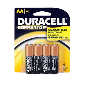 Duracell Coppertop AA Batteries - 4 Pack Alkaline Battery