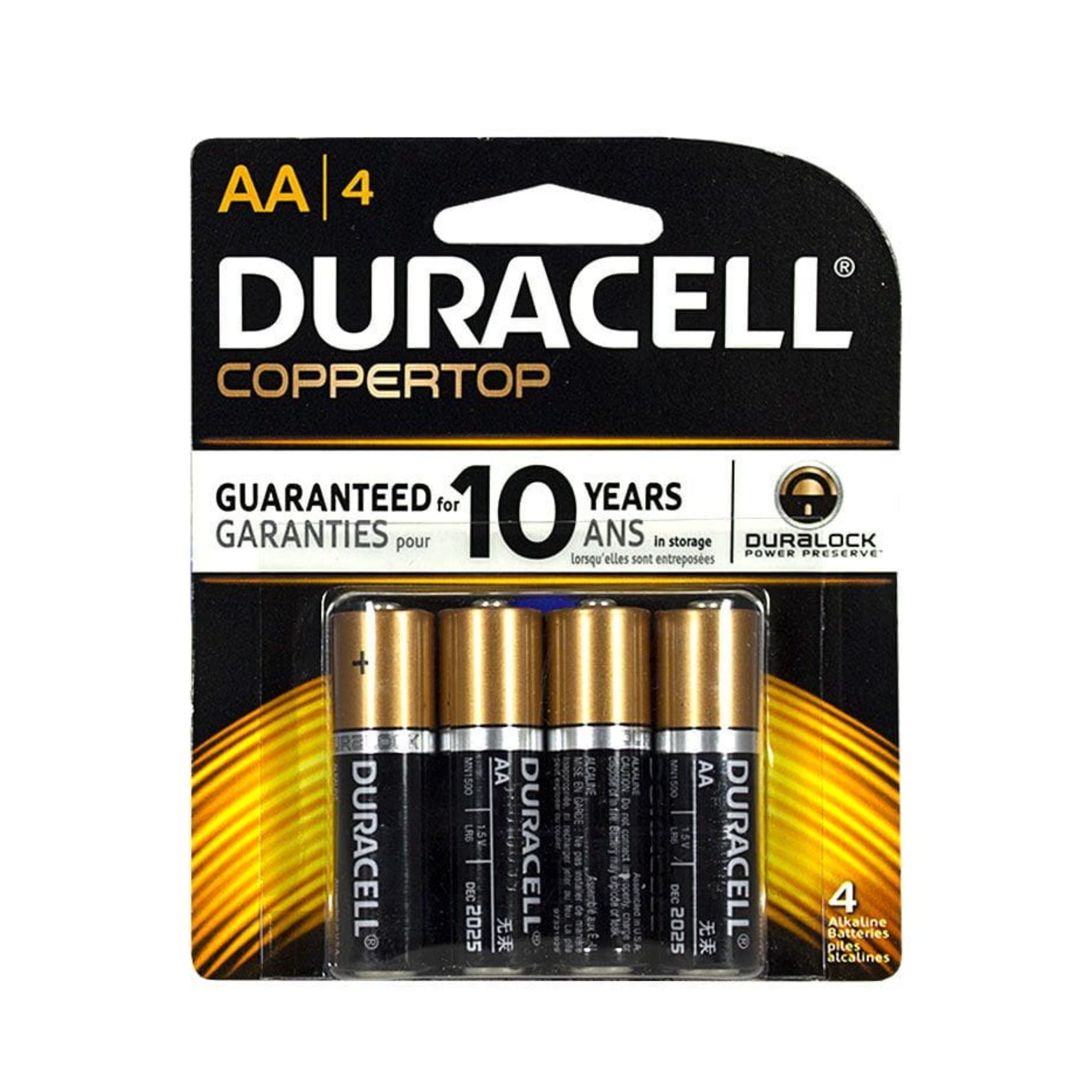 Duracell Coppertop AA Batteries - 4 Pack Alkaline Battery