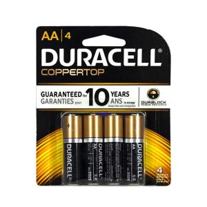 Duracell Coppertop AA Batteries - 4 Pack Alkaline Battery
