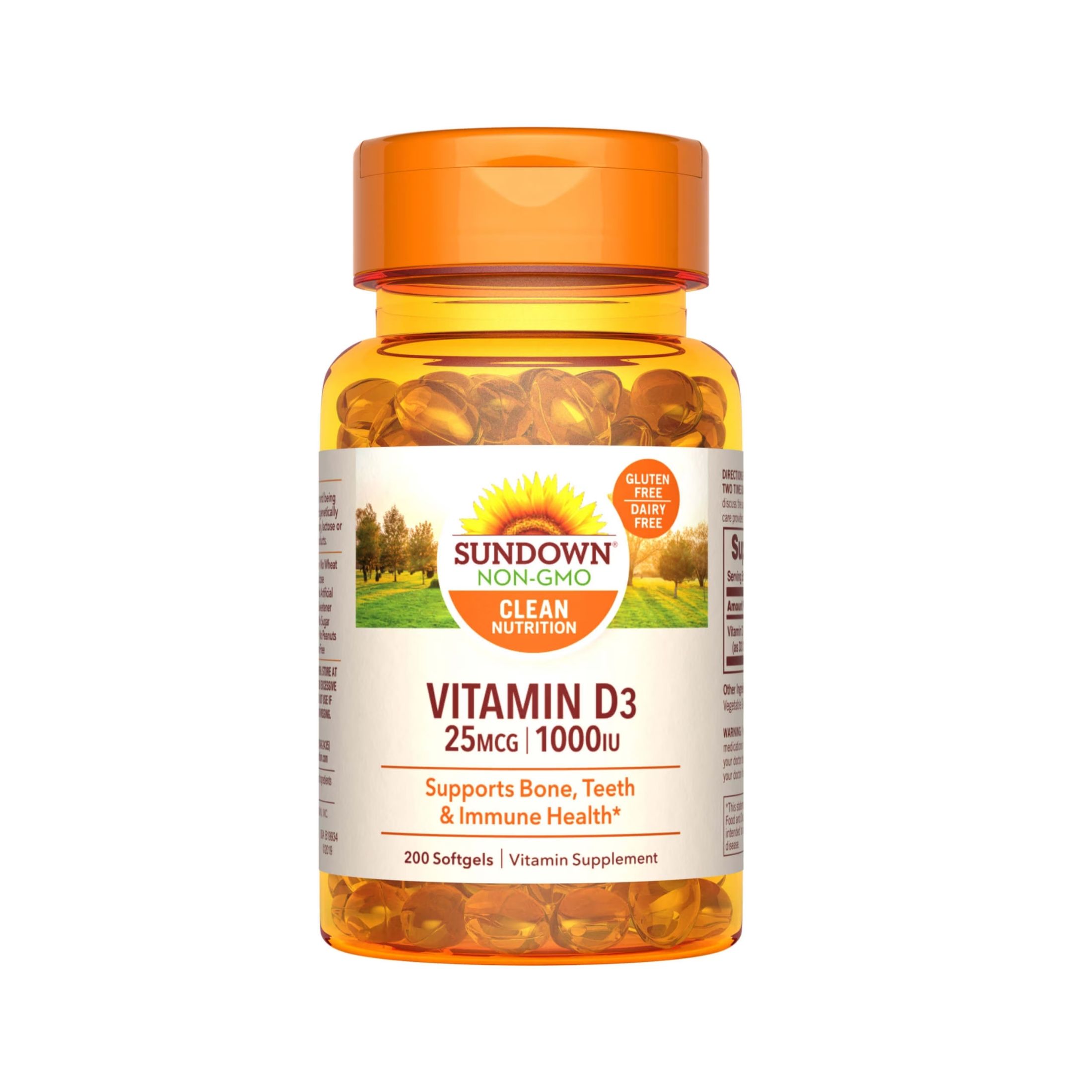 Sundown Naturals, Vitamin D3, 25 Mcg (1,000 IU), 200 Softgels