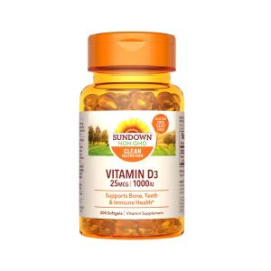 Sundown Naturals, Vitamin D3, 25 Mcg (1,000 IU), 200 Softgels
