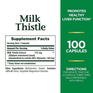 Nature's Bounty Milk Thistle Standardized Extract 175 Mg Capsules