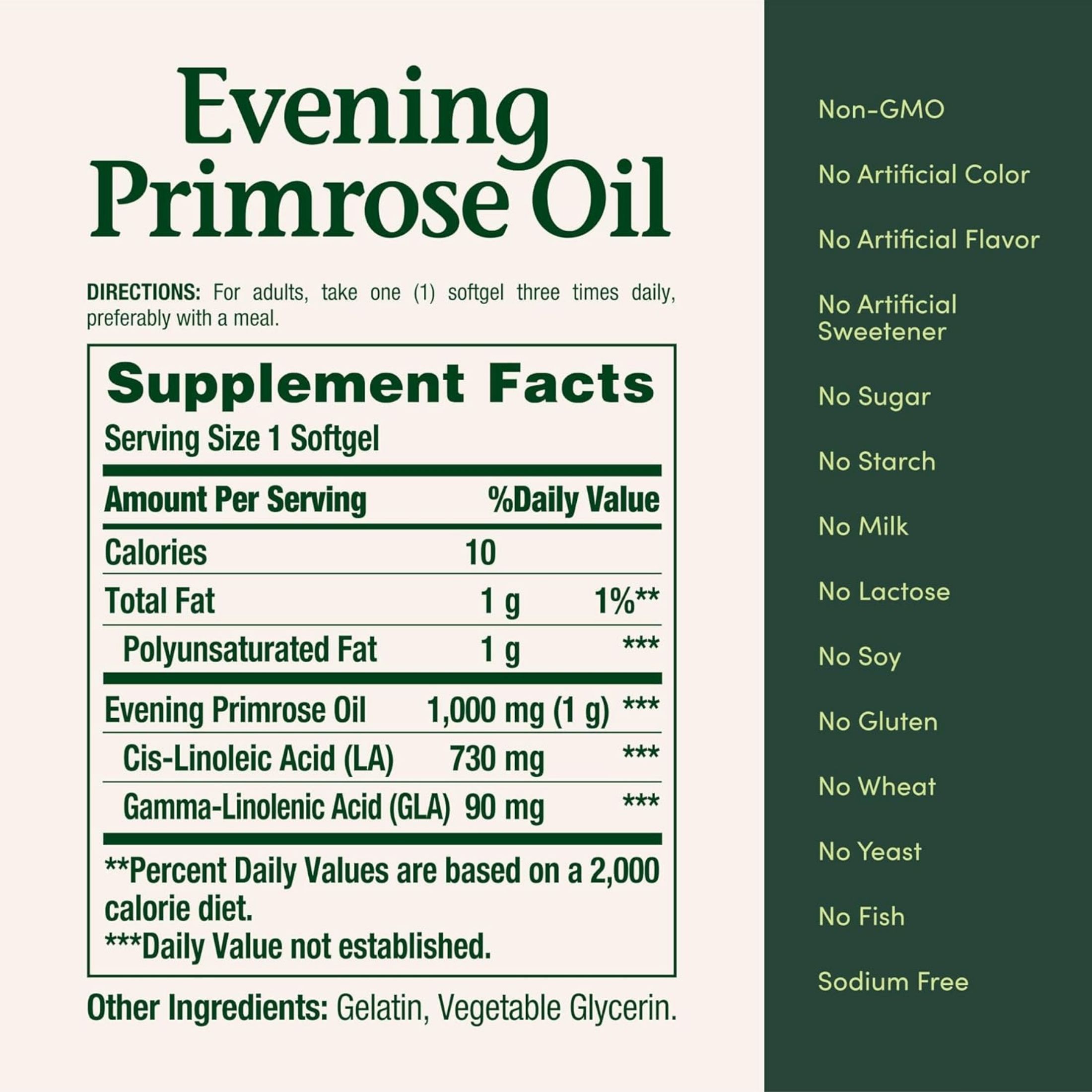 Nature's Bounty Evening Primrose Oil, 1000 Mg, Rapid Release Softgels