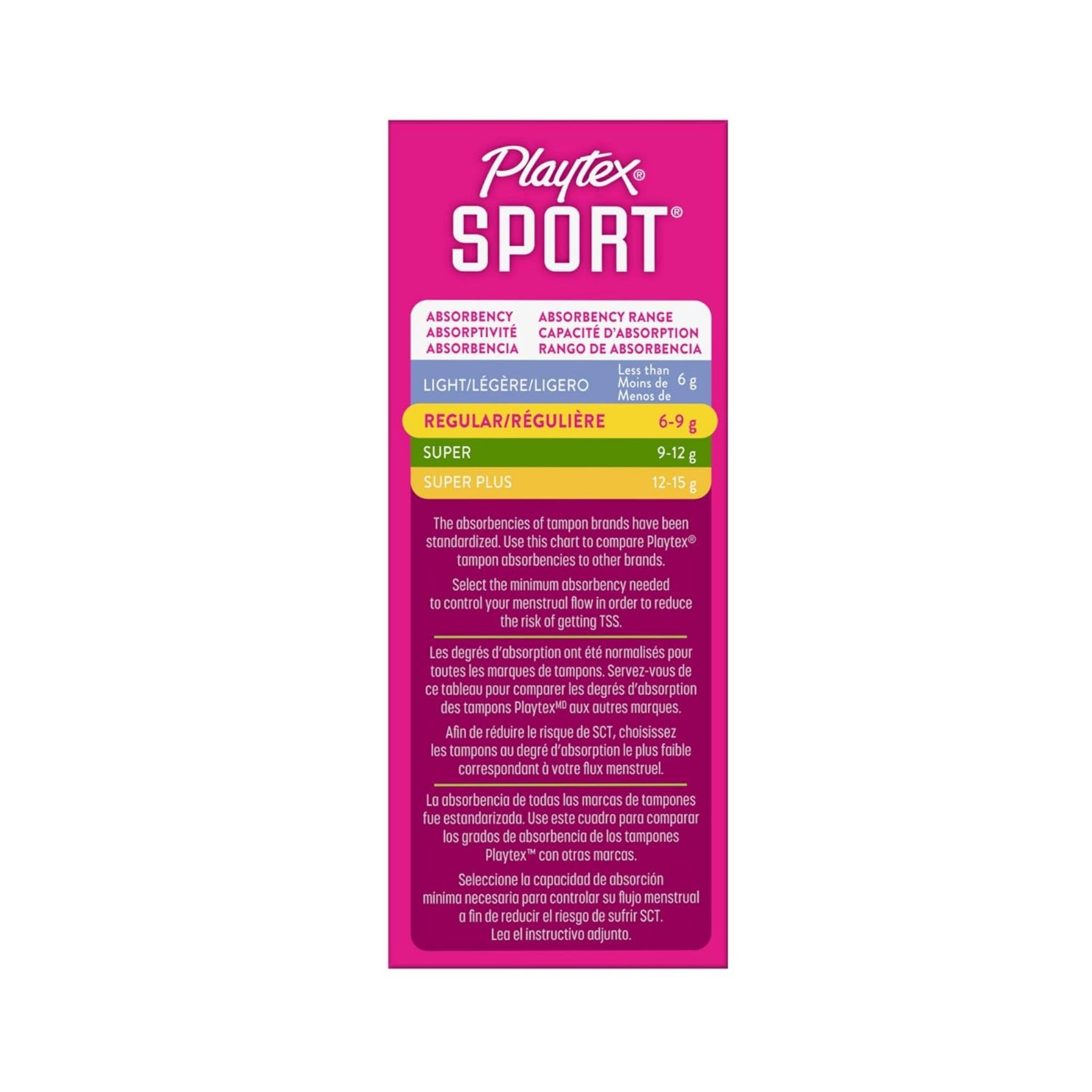 Playtex Sport Regular Plastic Applicator Tampons