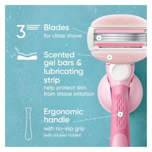 Gillette Venus Comfort Glide White Tea Women's Razor Handle + 2 Blade Refills 1 Set