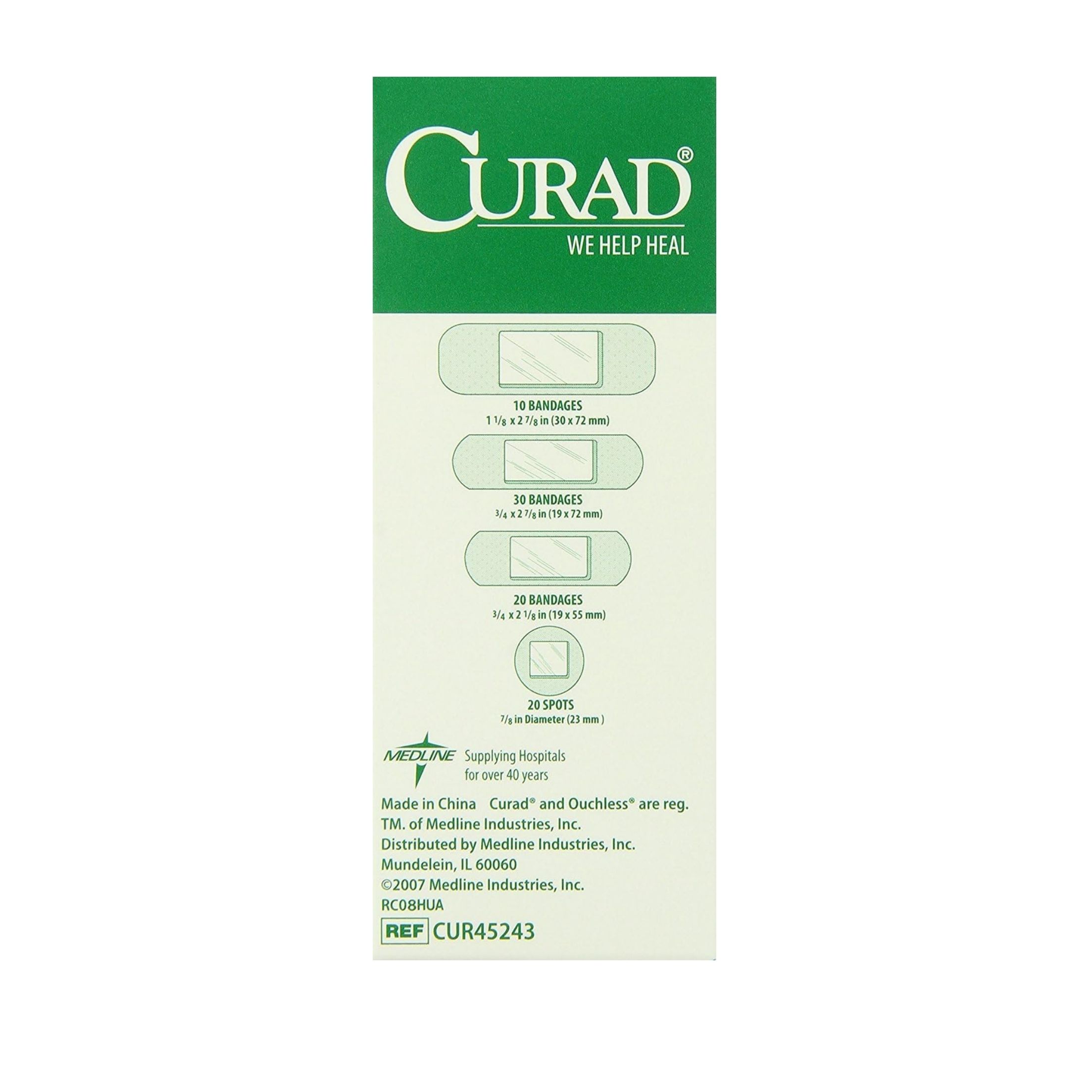 Curad Sheer Adhesive Bandages, Clear