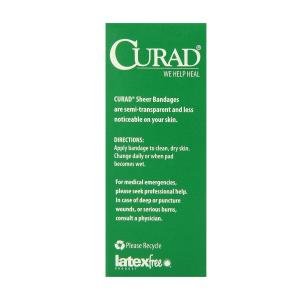 Curad Sheer Adhesive Bandages, Clear