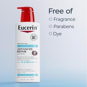 Eucerin Lotion, Light Feel, Advanced Repair, Fragrance Free