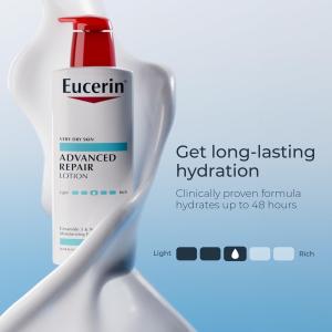 Eucerin Lotion, Light Feel, Advanced Repair, Fragrance Free
