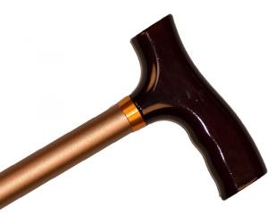 Alex Orthopedic Straight Adjustable Aluminum Cane With Fritz Handle - Matt Bronze