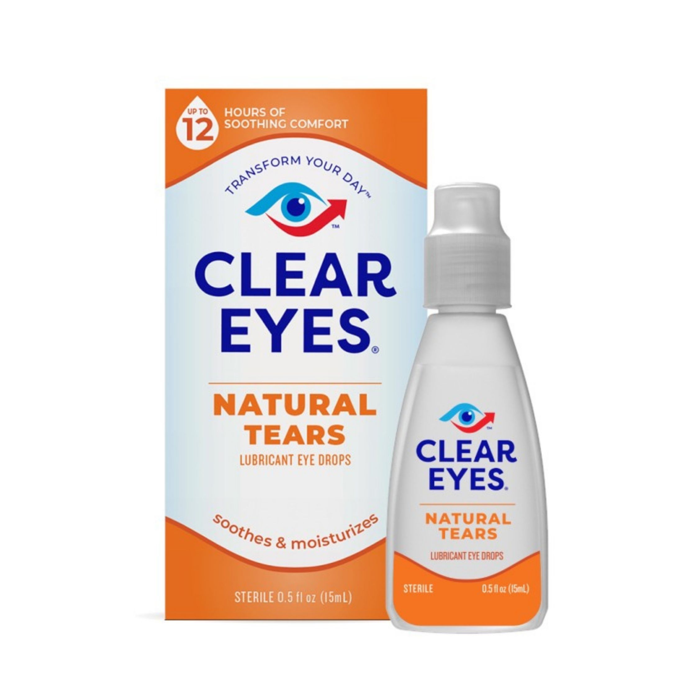 Clear Eyes Natural Tears Lubricant Eye Drops, 0.5 Fl Oz