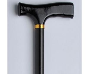 Alex Orthopedic Straight Adjustable Aluminum Cane With Fritz Handle - Matte Black