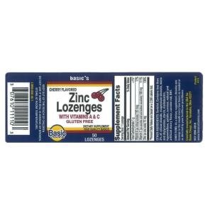 Basic Vitamins Zinc Lozenges With A And C