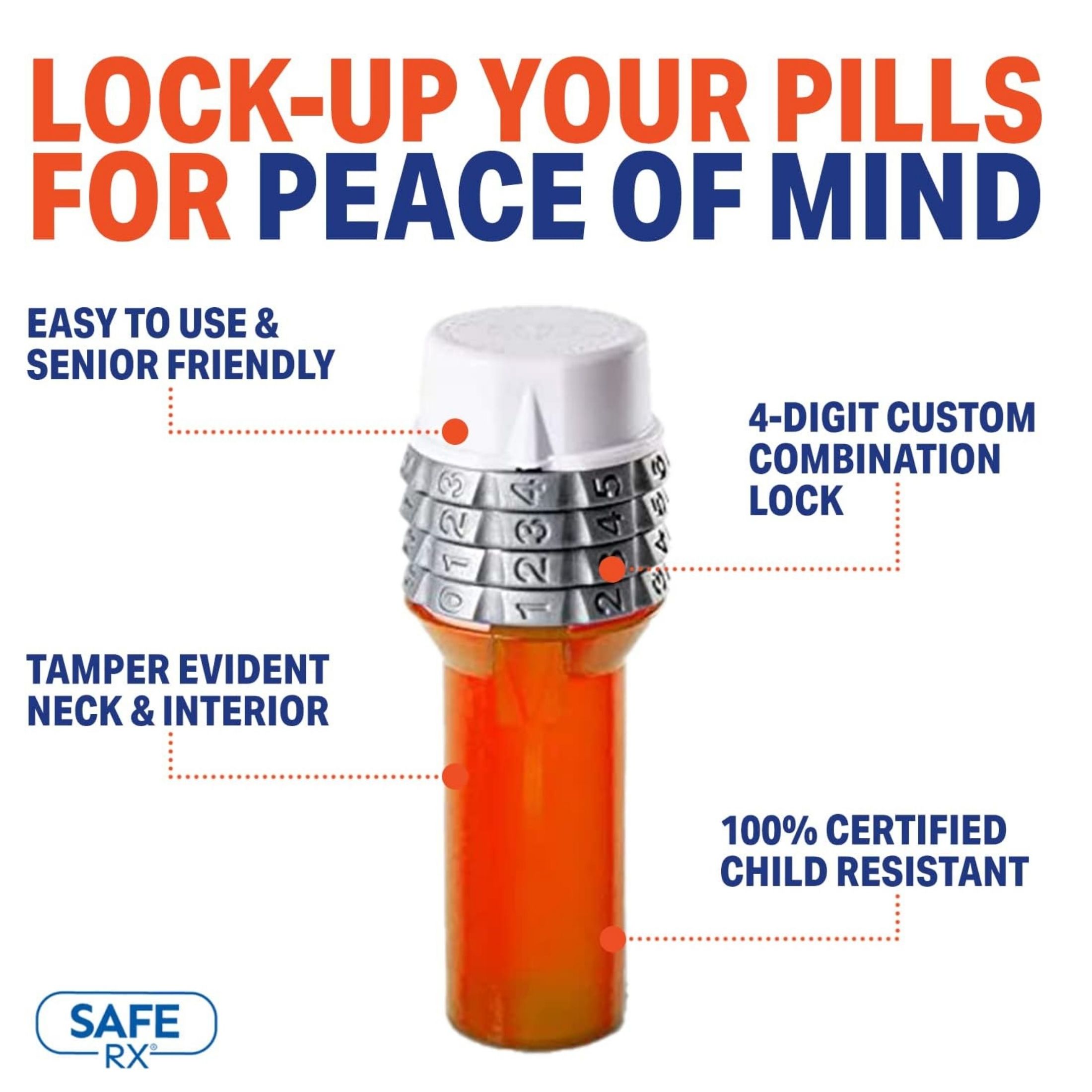 Safe Rx Locking Pill Bottle (Large)