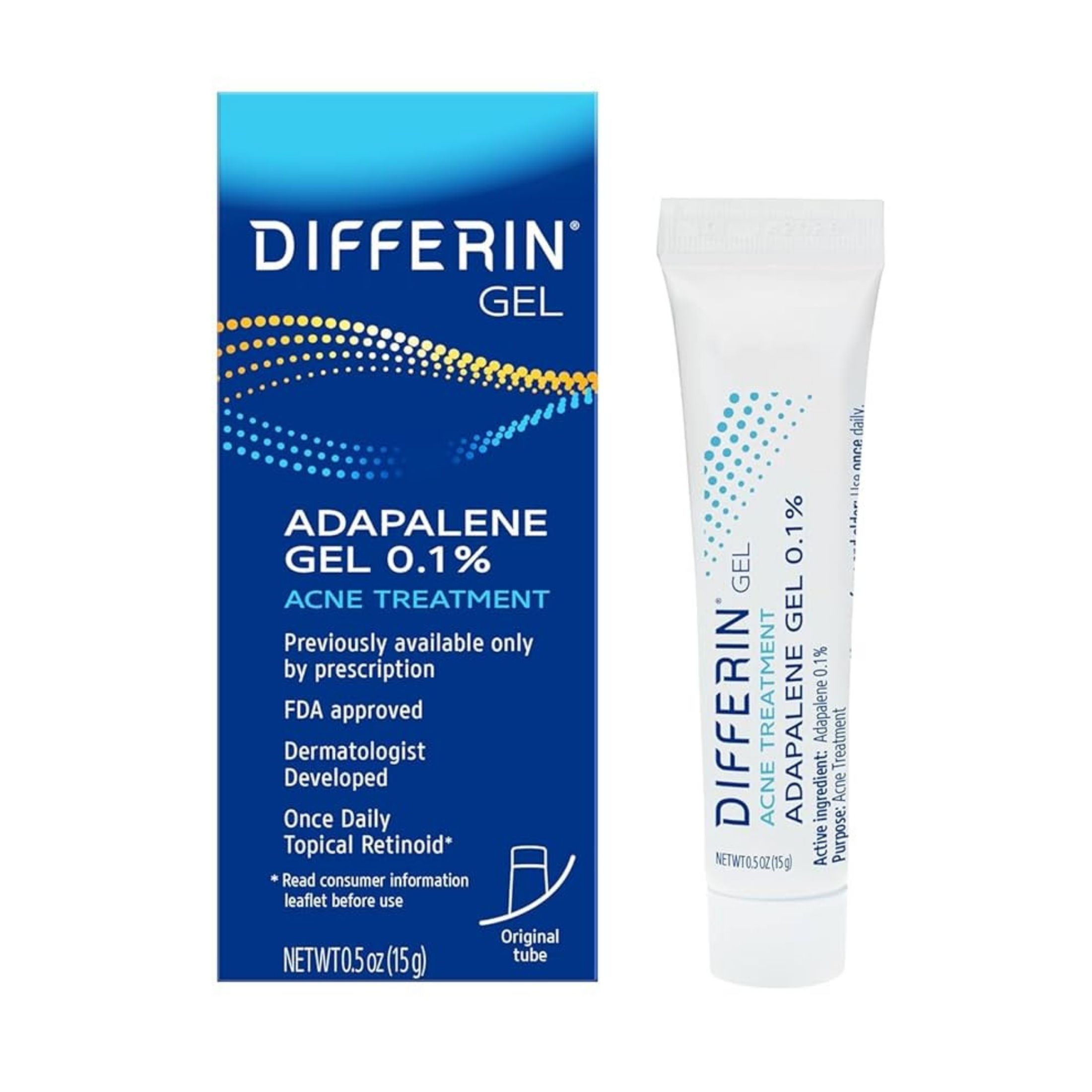 Differin Adapalene Gel 0.1% Acne Treatment - 45g
