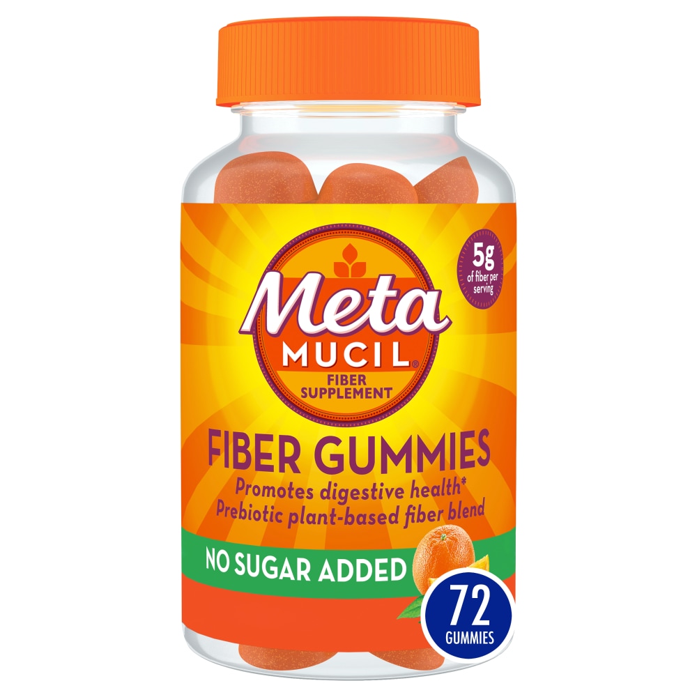 Metamucil Fiber Supplement Gummies, Sugar Free Orange Flavor