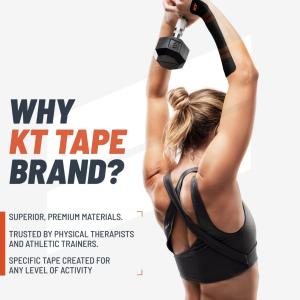 KT Tape Pro Synthetic Kinesiology Therapeutic Sports 20 Precut, 10 Strips, Jet Black