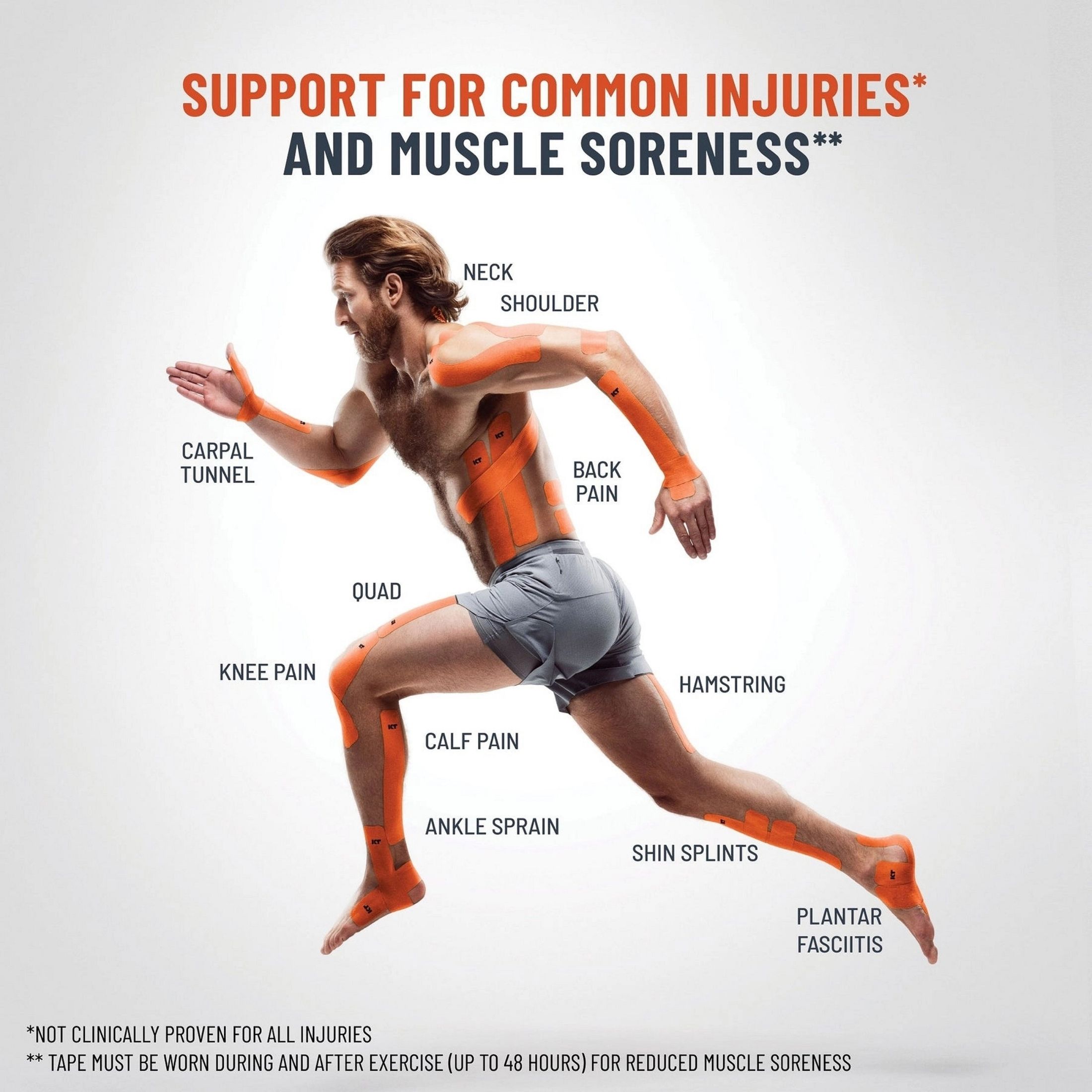KT Tape Pro Kinesiology Pre-Cut Rage Red