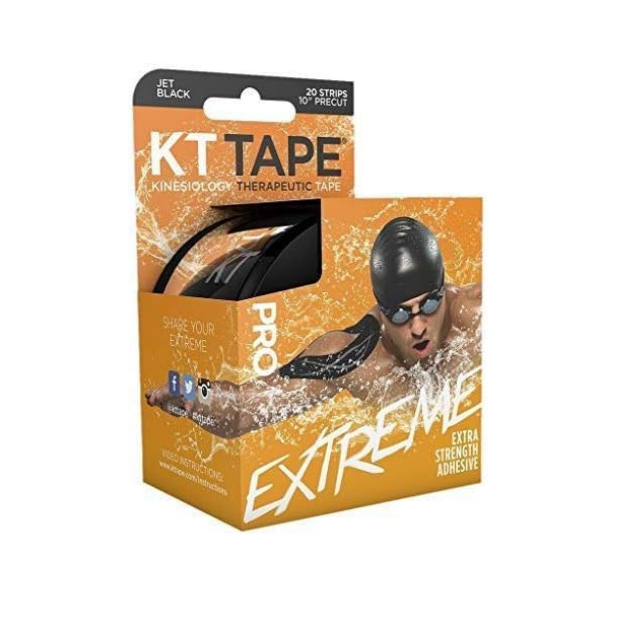 KT Tape Pro Extreme Kinesiology Therapeutic, Jet Black
