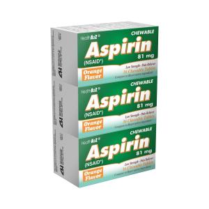 HealthA2Z A2 Aspirin, Low Strength, 81 Mg, Chewable Tablets, Orange Flavor