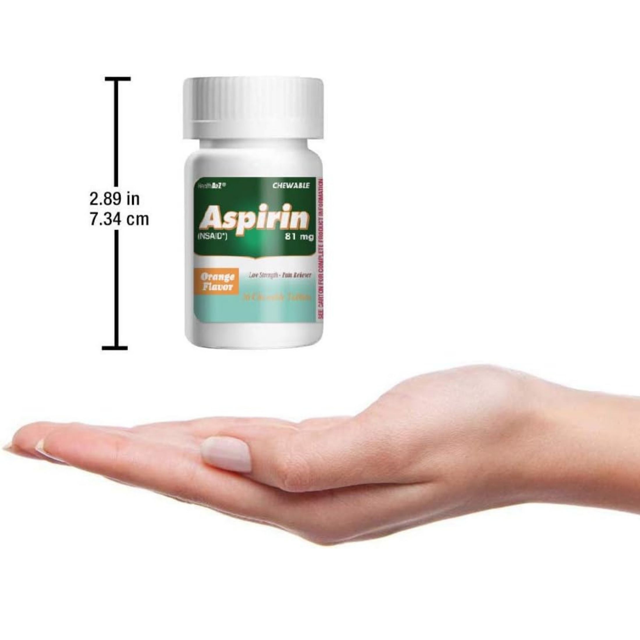HealthA2Z A2 Aspirin, Low Strength, 81 Mg, Chewable Tablets, Orange Flavor